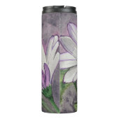 Plum daisy bloemen thermosbeker (Achterkant)