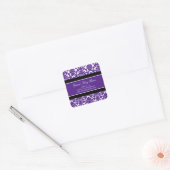 Plum Damask Baby shower Favor Stickers (Envelop)