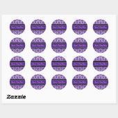 Plum Damask Baby shower Favor Stickers (Vel)