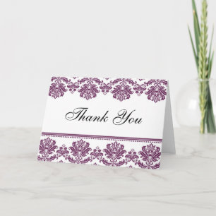 Plum Damask bedankt kaarten