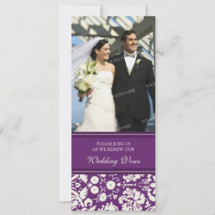 Plum Damask Foto Wedding Vow Renewal Uitnodigingen