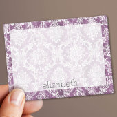 Plum  Damask Pattern en Name Post-it® Notes