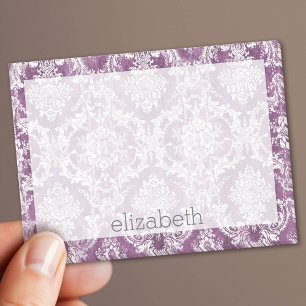 Plum Damask Pattern en Name Post-it® Notes