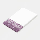 Plum  Damask Pattern en Name Post-it® Notes (Schuin)
