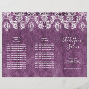 Plum  Damask Pattern met Grungy Finish Flyer