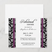 Plum Damask Rehearsal Dinner Kaart (Voorkant / Achterkant)