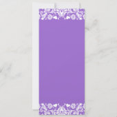 Plum Damask Swirls Wedding Invitation Kaart (Achterkant)