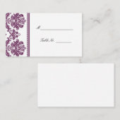 Plum Damask Wedding Seating Plaatskaarten Plaatskaartje (Voorkant / Achterkant)