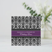 Plum Damask Wedding Vow Renewal Uitnodigingen (Staand voorkant)