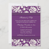Plum Damask Wedding Vow Renewal Uitnodigingen (Achterkant)