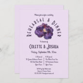 Plum d'aquarelle Plum Floral Dîner Invitation (Devant / Derrière)