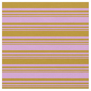 Plum & Dark Goldenrod kleurde striped Patroon Stof