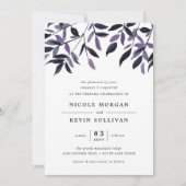 Plum de récolte | Faire-part de mariage aquarelle (Devant)