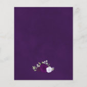 Plum & Dusty Purple Rose Budget Mariage Menu (Dos)