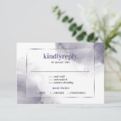 Plum Dusty Purple Silver Minimaliste RSVP (Debout devant)