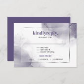 Plum Dusty Purple Silver Minimaliste RSVP (Devant / Derrière)