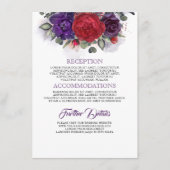 Plum en Bourgondië Floral bruiloft informatie Informatiekaartje (Voorkant)