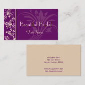 Plum en Cream Floral Scroll Visitekaartje (Voorkant / Achterkant)