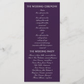 Plum en Gold Shooting Star Night Wedding Programma (Achterkant)