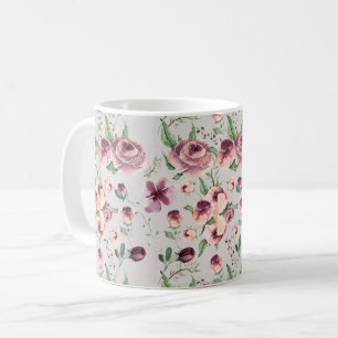 Plum en Mauve Roos hedendaagse Floral Coffee Mok