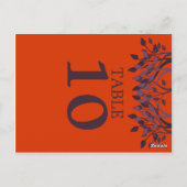 Plum en Oranje Leaves Table Number Kaarten (Achterkant)