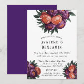 Plum en Sinaasappel Paint Peony Wedding Couples Do Kaart (Voorkant / Achterkant)