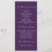 Plum en Violet Paarse Bloemen Trouwprogramma's Programma (Achterkant)