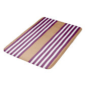 Plum en white vijf strepen patroon met tint badmat (Gekanteld)