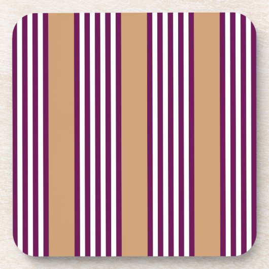Plum en white vijf strepen patroon met tint bier onderzetter (Voorkant)