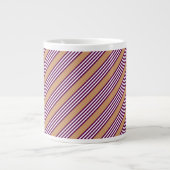 Plum en white vijf strepen patroon met tint extra grote beker (Voorkant)