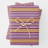 Plum en white vijf strepen patroon met tint inpakpapier vel (In situ)