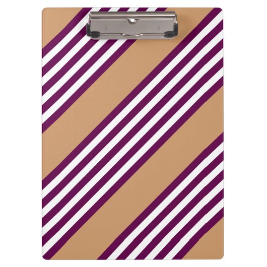 Plum en white vijf strepen patroon met tint klembord (Voorkant)