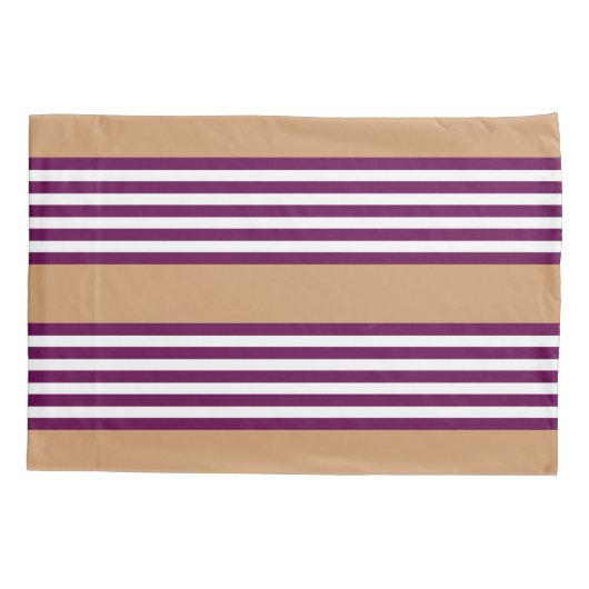 Plum en white vijf strepen patroon met tint kussensloop (Achterkant)