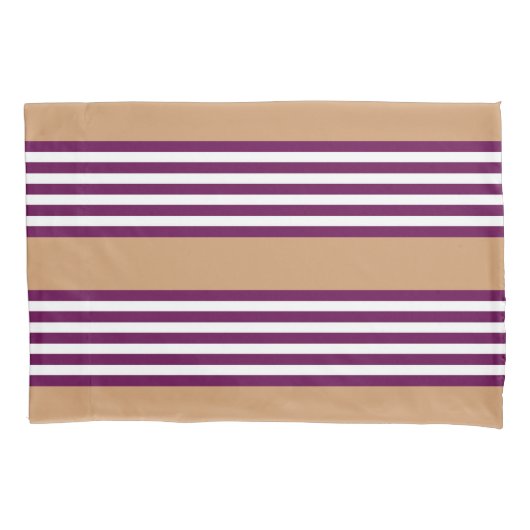 Plum en white vijf strepen patroon met tint kussensloop (Voorkant)