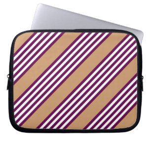 Plum en white vijf strepen patroon met tint laptop sleeve