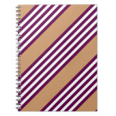 Plum en white vijf strepen patroon met tint notitieboek (Voorkant)