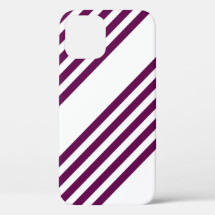 Plum en white vijf stripe patroon iPhone 12 hoesje