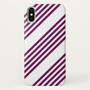 Plum en white vijf stripe patroon iPhone x hoesje