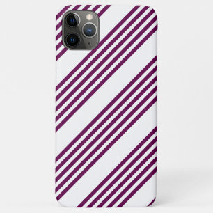 Plum en white vijf stripe patroon iPhone 11 pro max hoesje