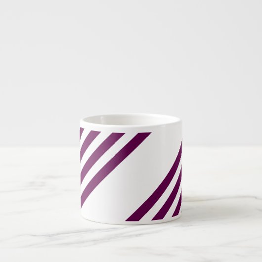 Plum en white vijf stripe patroon espresso kop (Voorkant)