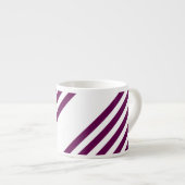 Plum en white vijf stripe patroon espresso kop (Voorkant rechts)