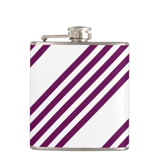 Plum en white vijf stripe patroon heupfles (Voorkant)