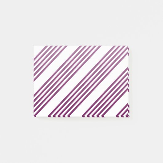 Plum en white vijf stripe patroon post-it® notes (Voorkant)
