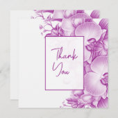 Plum en witte orchideeën bruiloft bedankkaart (Voorkant / Achterkant)