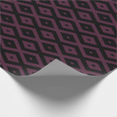 Plum en zwarte diamant patroon cadeaupapier (Hoek)