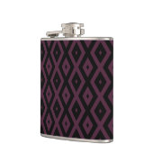 Plum en zwarte diamant patroon heupfles (Links)