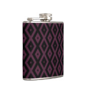 Plum en zwarte diamant patroon heupfles (Rechts)