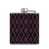 Plum en zwarte diamant patroon heupfles (Achterkant)