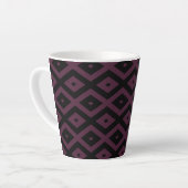 Plum en zwarte diamant patroon latte mok (Linkerhoek)