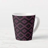 Plum en zwarte diamant patroon latte mok (Rechterhoek)